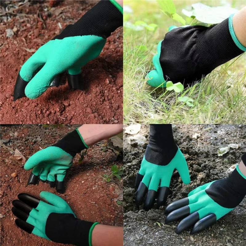 Horticultural Gloves with Claws Digging Gloves Garden Vegetable Flower Garden Planting Stab Resistant Protective Latex Gloves