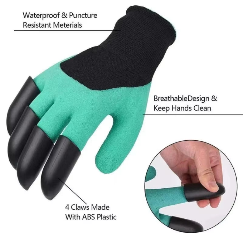 Horticultural Gloves with Claws Digging Gloves Garden Vegetable Flower Garden Planting Stab Resistant Protective Latex Gloves